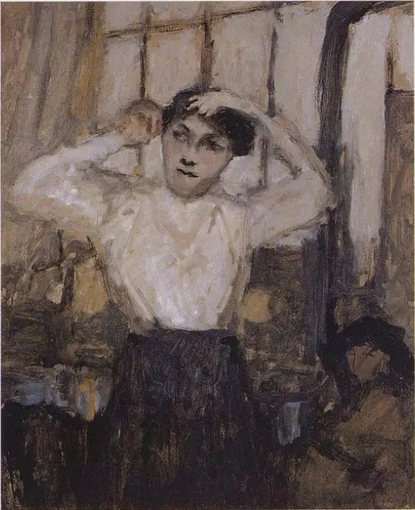 Modell beim Frisieren im Atelier - Édouard Vuillard