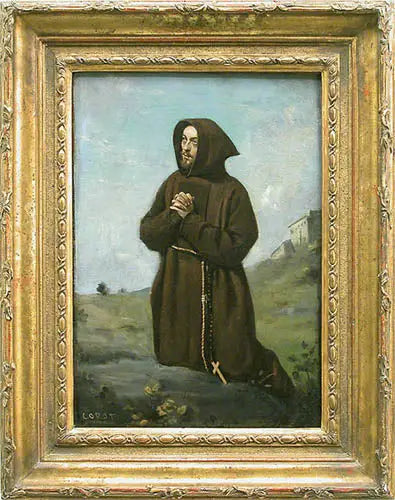 Mönch im Gebet, kniend - Jean-Baptiste Camille Corot