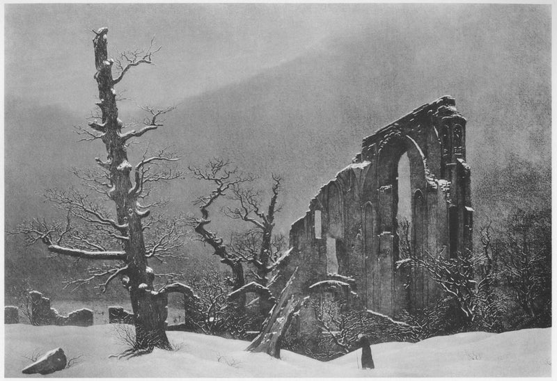 Mönch im Schnee - Caspar David Friedrich