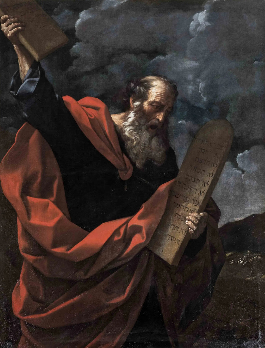 Moses zerbricht die Gesetzestafeln - Guido Reni