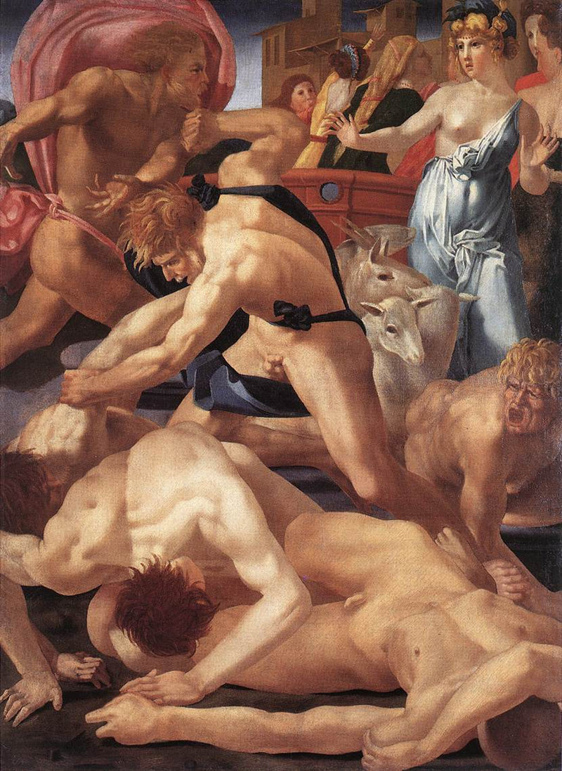 Mose verteidigt die Töchter Jethros - Rosso Fiorentino