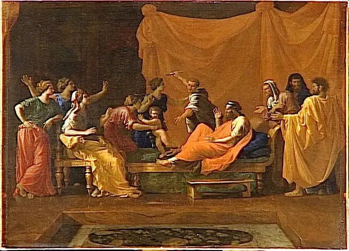 Moses, der die Krone des Pharao zu Füßen tritt - Nicolas Poussin