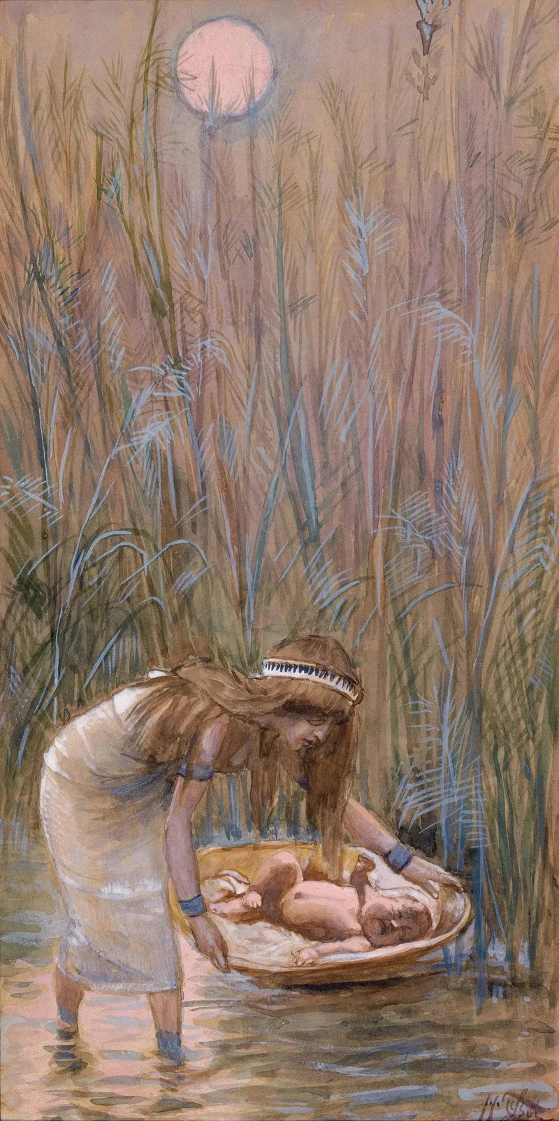 Moses im Liegen inmitten der Flaggen - James Tissot