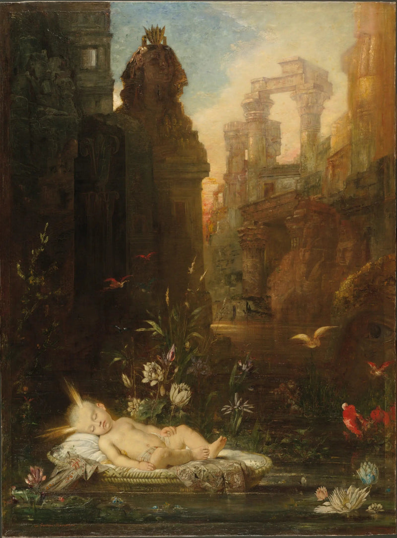 Mose am Nil ausgestellt - Gustave Moreau