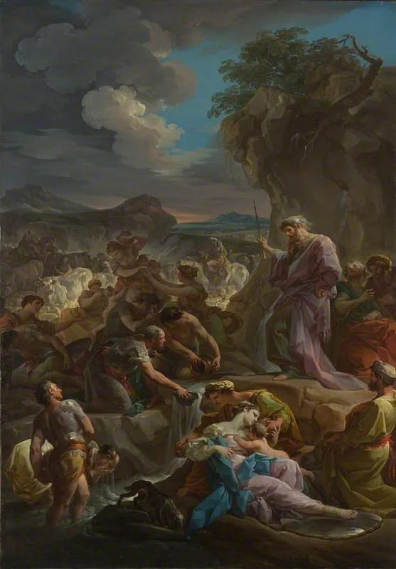 Mose schlägt auf den Felsen ein - Corrado Giaquinto