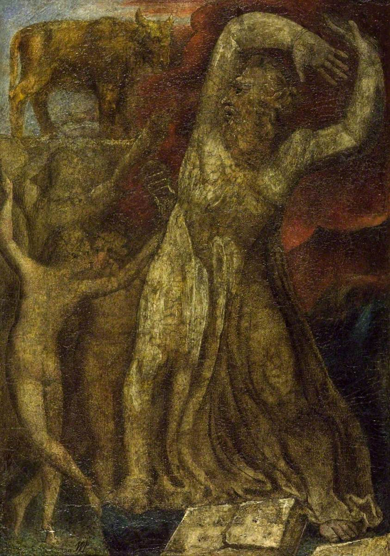 Mose empört vor dem goldenen Kalb - William Blake