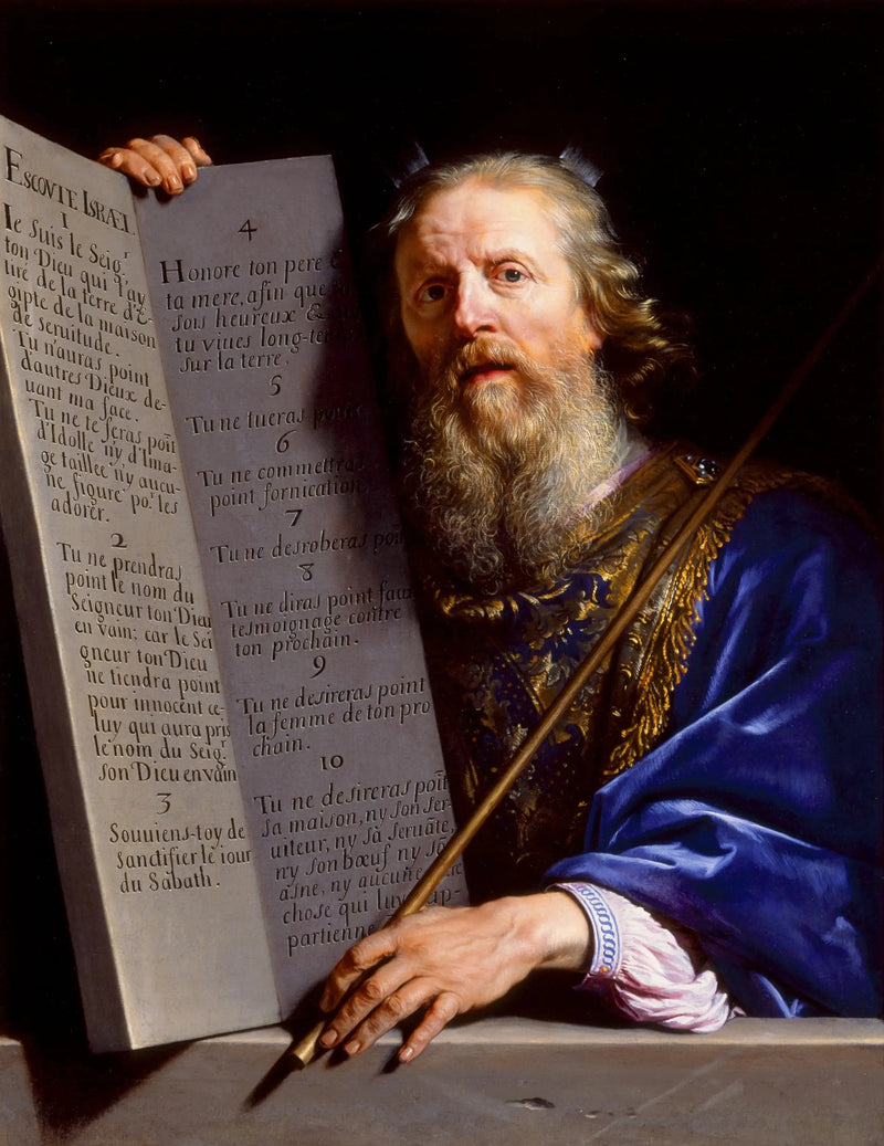 Moses präsentiert die Gesetzestafeln - Philippe de Champaigne