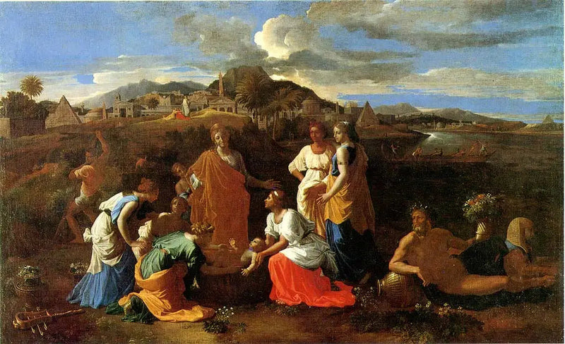 Moses gerettet aus den Wassern - Nicolas Poussin