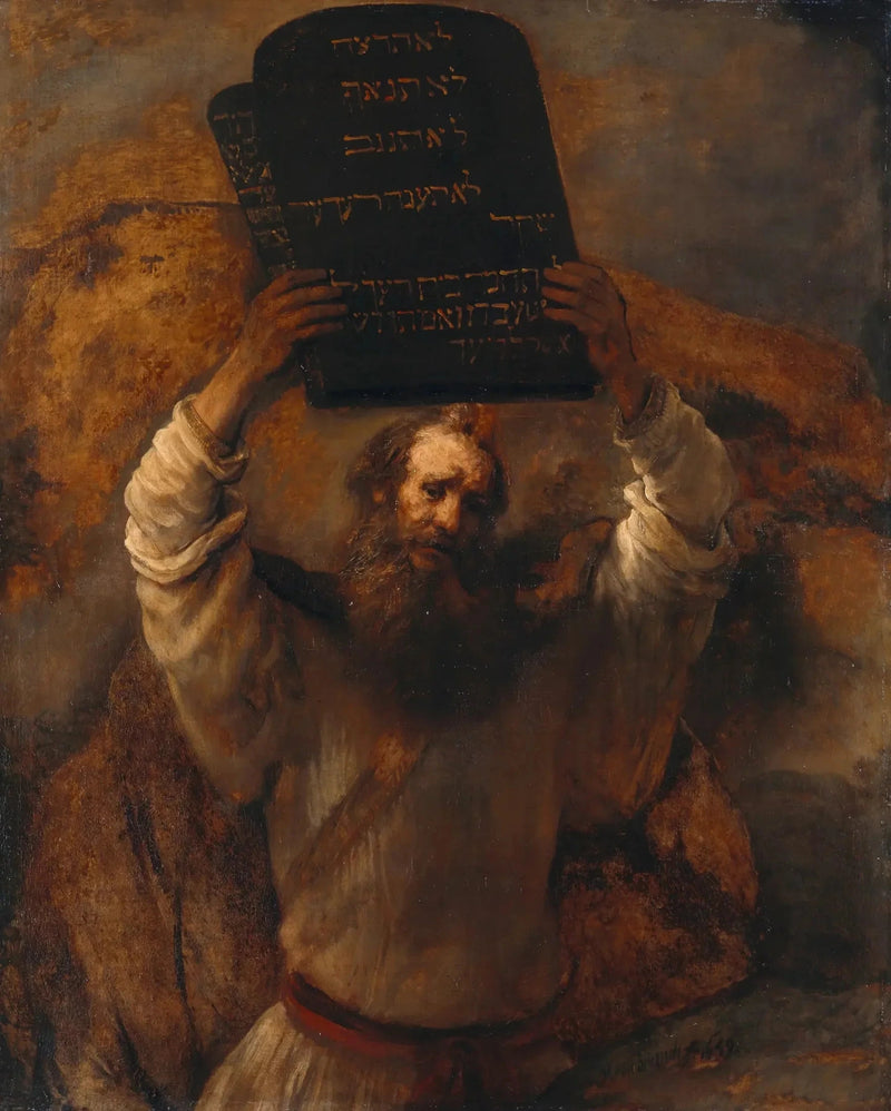 Moses zerbricht die Tafeln des Gesetzes - Rembrandt