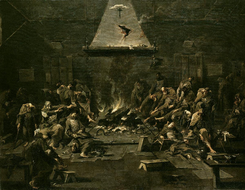 Mönche am Feuer - Alessandro Magnasco