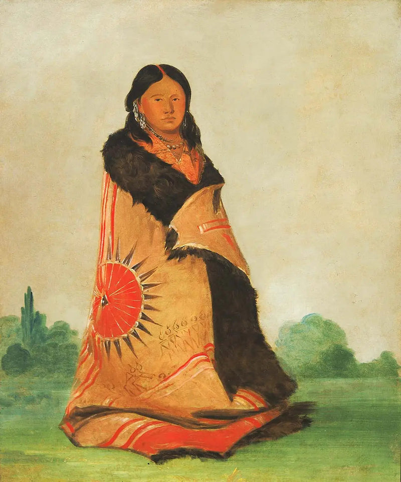 Mong-shóng-sha, gebogener Weidebaum, Ehefrau des Großen Häuptlings - George Catlin