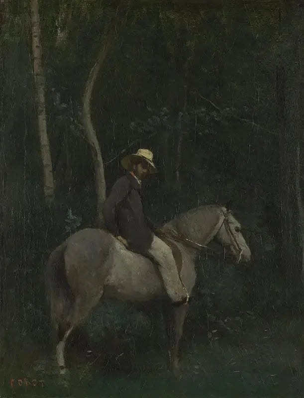Monsieur Pivot auf dem Pferd - Jean-Baptiste Camille Corot