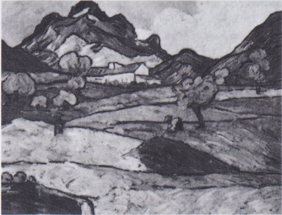 Der Mont Gaussier mit dem Mas de Saint-Paul - Vincent van Gogh