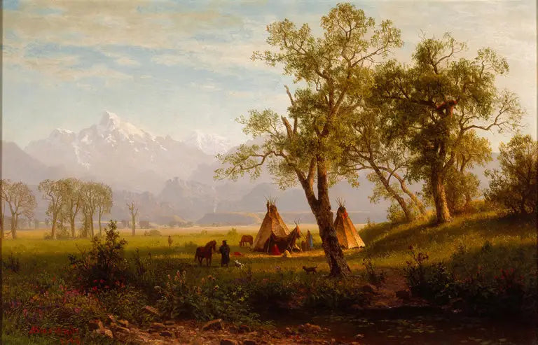 Montagnes de Wind River, territoire du Nebraska - Albert Bierstadt image 1 copie peinte à la main à l’huile