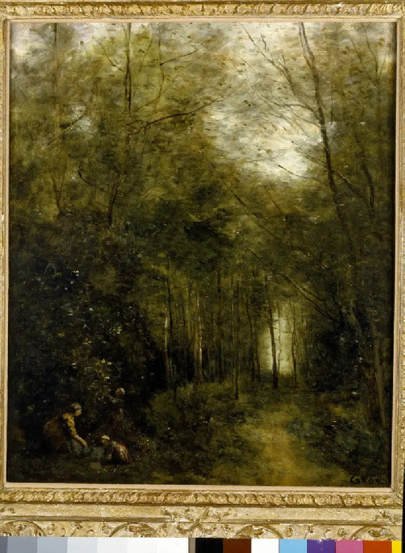 Montfermeuil, le ruisseau dans le bois - Jean-Baptiste Camille Corot image 1 reproduction artisanale de tableau
