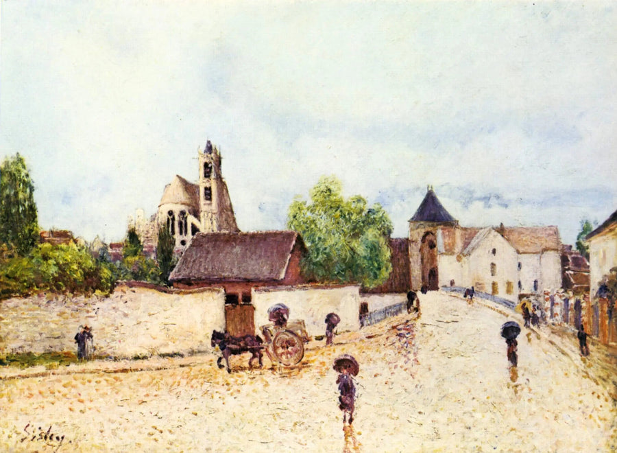Moret-sur-Loing im Regen - Alfred Sisley