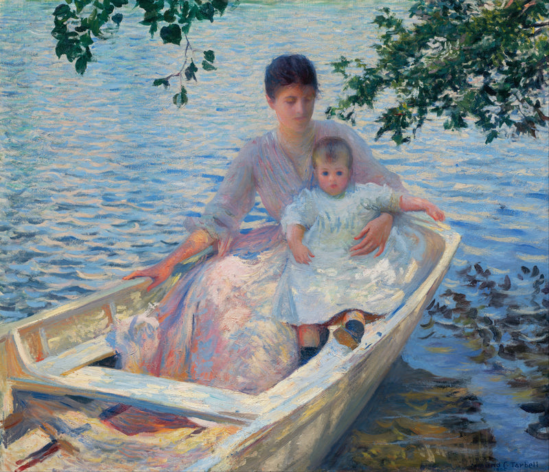Mutter und Kind in einem Boot - Edmund Charles Tarbell