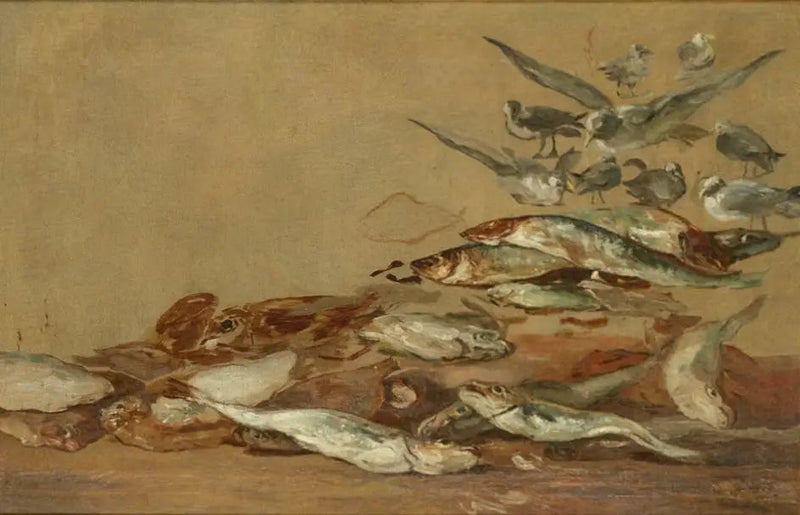 Möwen und Fische - Eugène Boudin