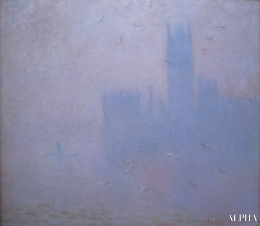 Mouettes, la Tamise et le Parlement (W 1613) - Claude Monet - Reproductions de tableaux et peintures haut de gamme