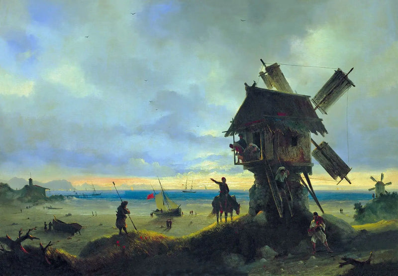 Windmühle am Meerufer - Ivan Aïvazovski