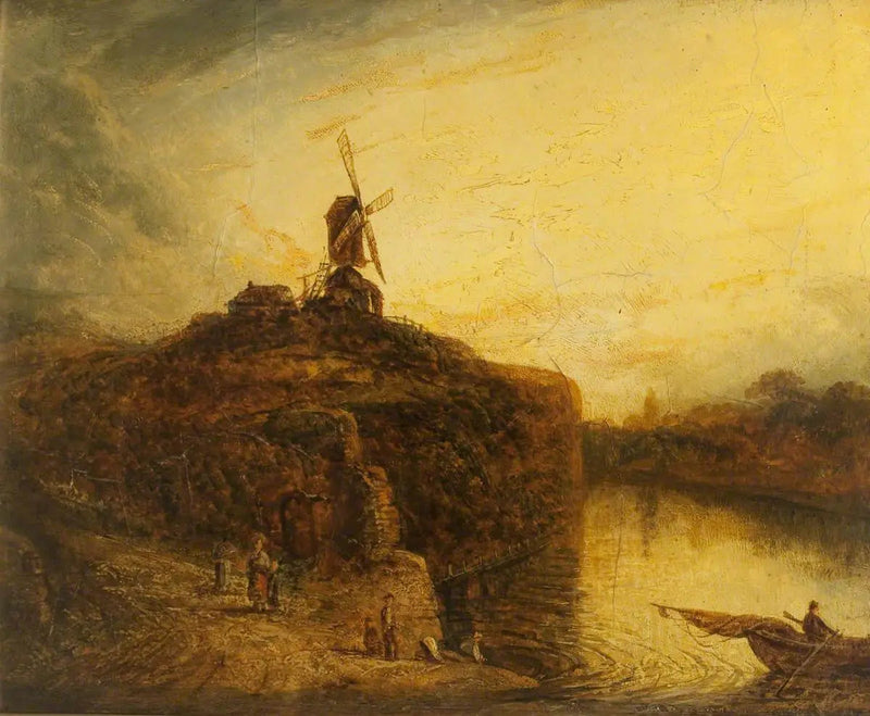 Windmühle über einem Fluss - Rembrandt
