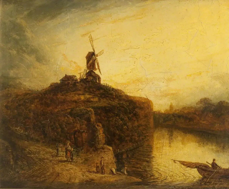 Windmühle über einem Fluss - Rembrandt
