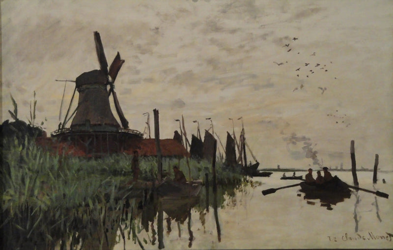 Windmühle und Boote bei Zaandam - Claude Monet