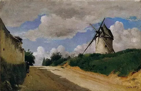 Windmühle an der Picardie-Küste - Jean-Baptiste Camille Corot