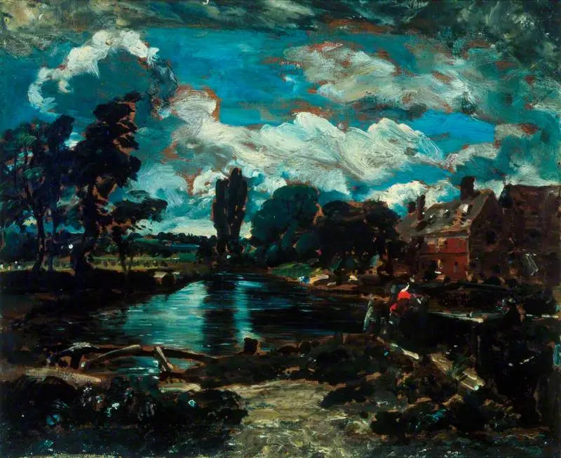 Flatford-Mühle von einer Schleuse an der Stour - John Constable