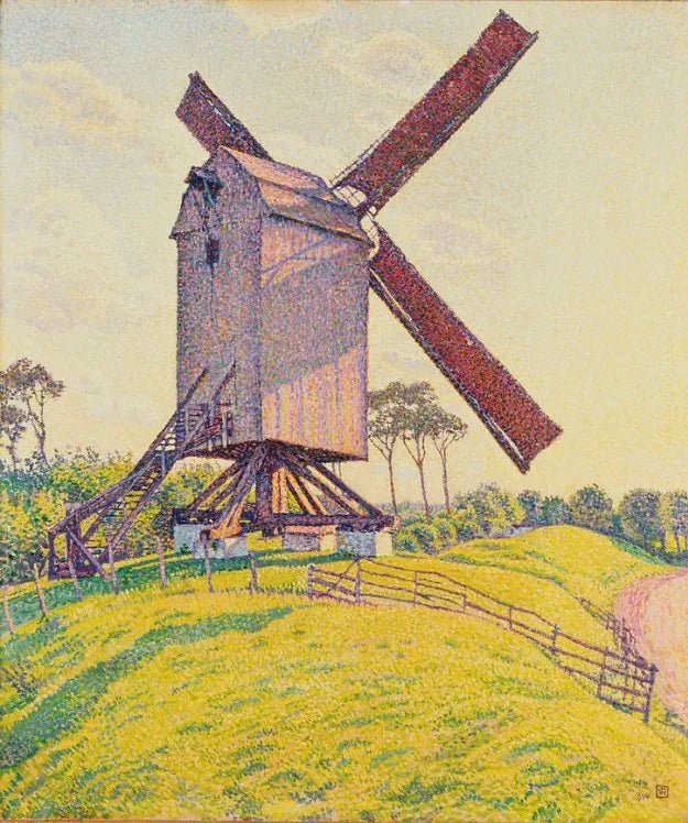 Mühle des Kalf in Knokke oder Windmühle in Flandern (Die Mühle des Kalf in Knokke oder Mühle in Flandern) - Théo van Rysselberghe