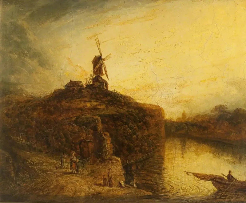 Windmühle über einem Fluss - Rembrandt