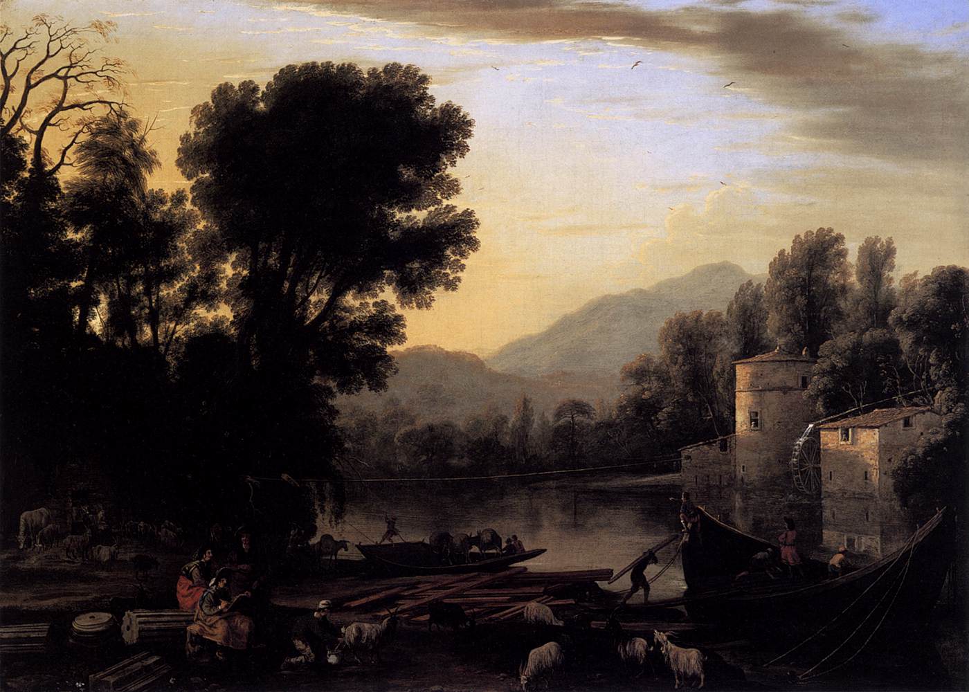 Mühle an einem Fluss - Claude Lorrain