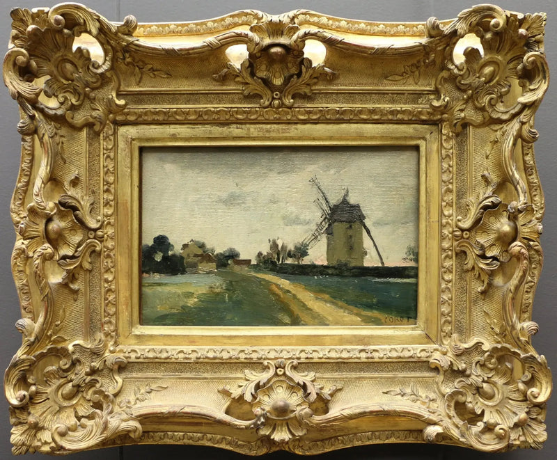 Zwillingswindmühlen auf dem Hügel von Picardie - Jean-Baptiste Camille Corot