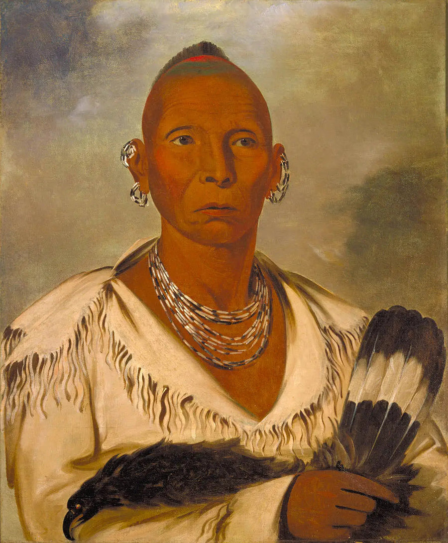 Múk-a-tah-mish-o-káh-kaik, Black Hawk, bedeutender Häuptling der Sauk - George Catlin