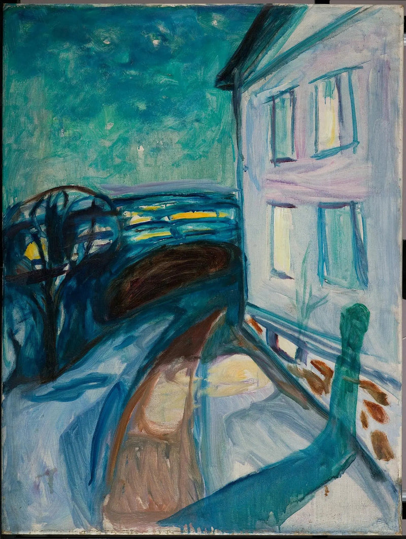 Hauswand im Mondschein - Edvard Munch
