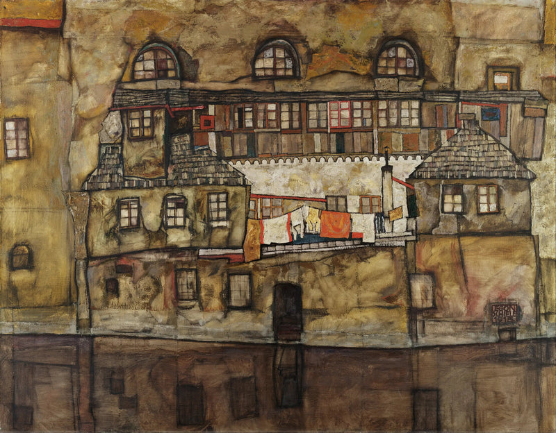 Hauswand am Fluss - Egon Schiele