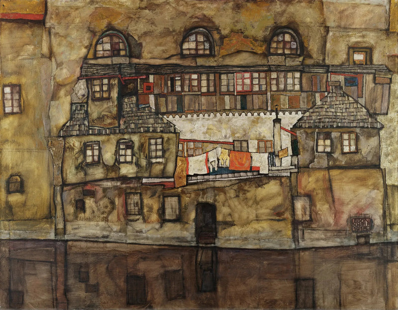 Hauswand am Fluss - Egon Schiele