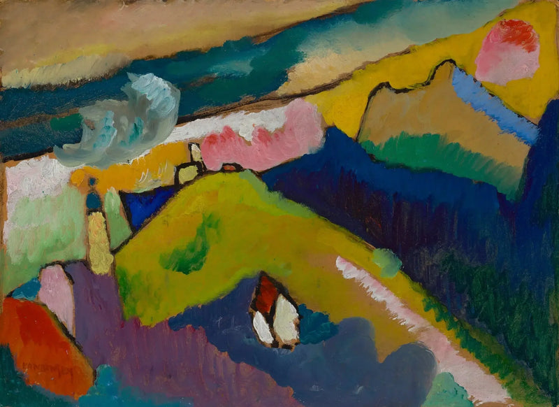 Murnau - Berglandschaft mit Kirche - Vassily Kandinsky