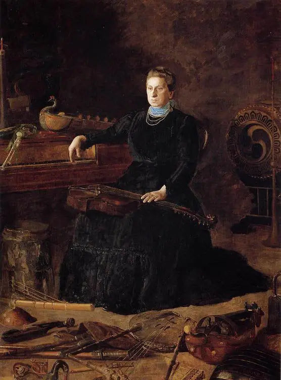 Musique désuète (Portrait de Sarah Sagehorn Frishmuth) - Thomas Eakins image 1 reproduction d’œuvre d’art à l’huile