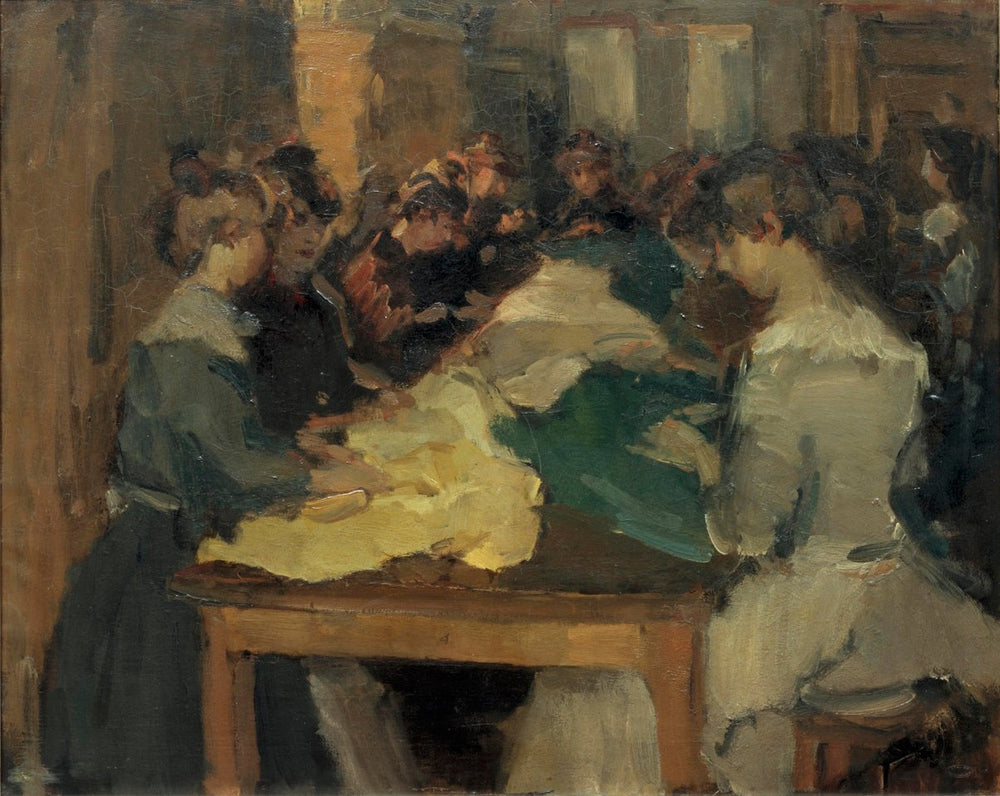 Naaischool - Isaac Israëls image 1 tableau peint à l’huile sur toile