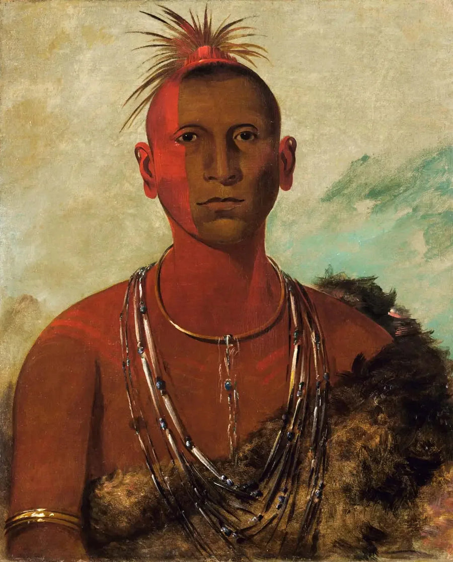 Náh-se-ús-kuk, wirbelnder Donner, ältester Sohn des Schwarzen Falken - George Catlin
