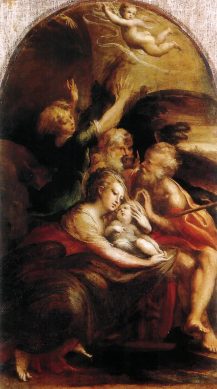 Geburt Christi mit Engeln - Parmigianino