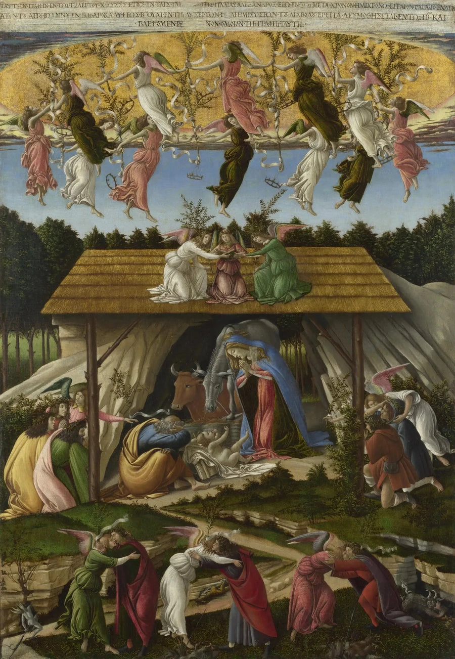 La Nativité mystique de Sandro Botticelli, 1500, National Gallery NG1034 – reproduction peinture à l’huile sur toile