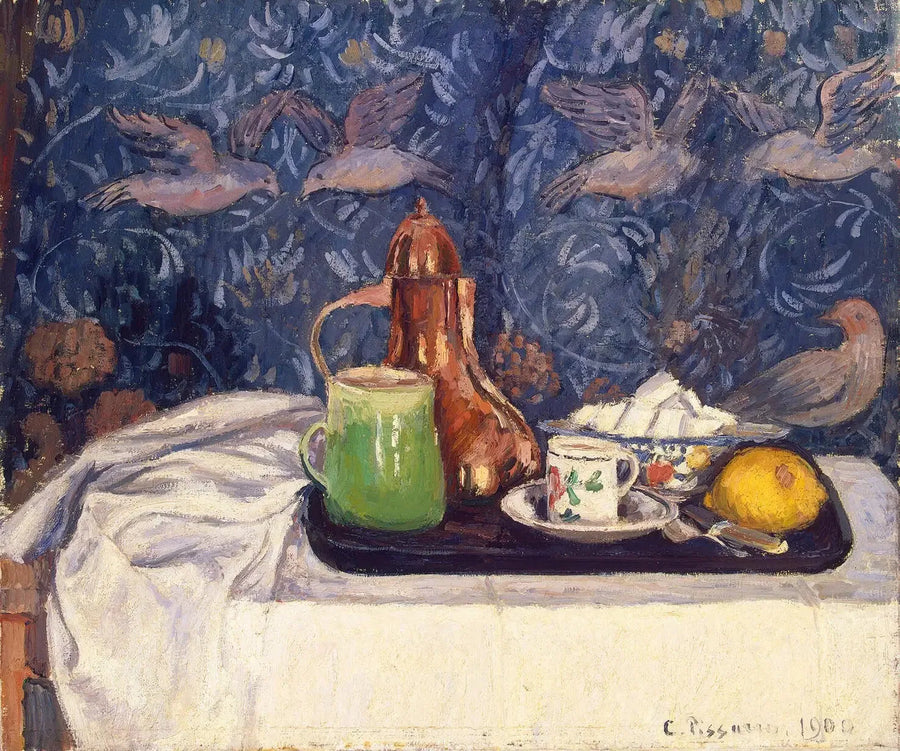 Stillleben mit Kaffeekanne - Camille Pissarro