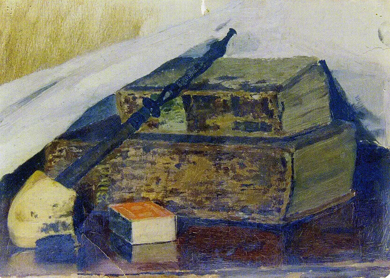 Stilleben mit Pfeife und Bibeln - Edvard Munch
