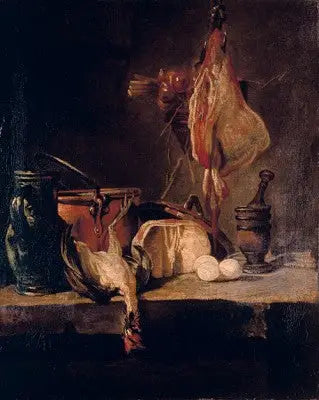 Stillleben mit Rochen und Zwiebelkorb - Jean Siméon Chardin
