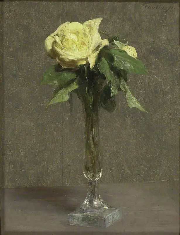 Stillleben mit gelber Rose - Henri Fantin-Latour