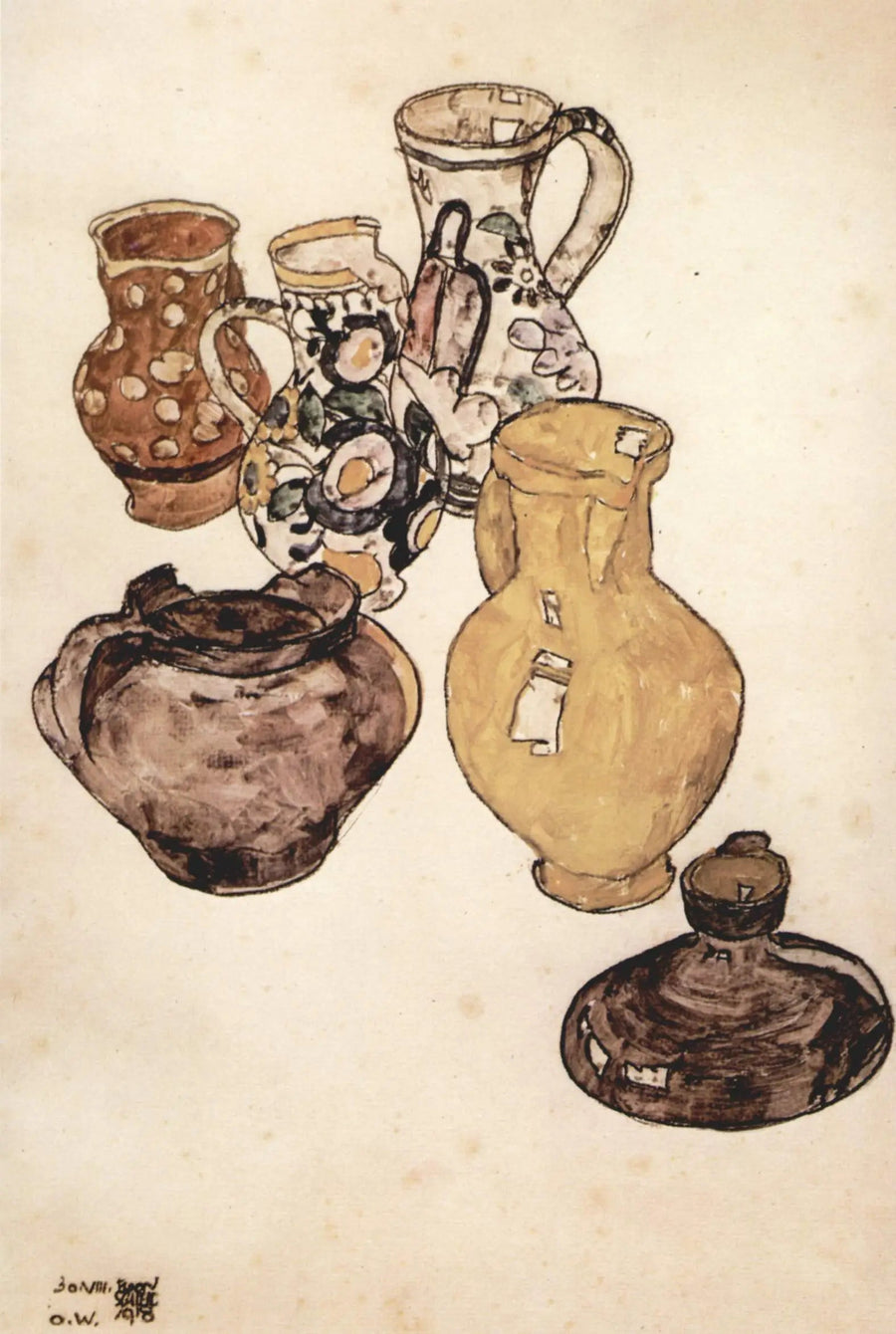 Stillleben mit Geschirr - Egon Schiele