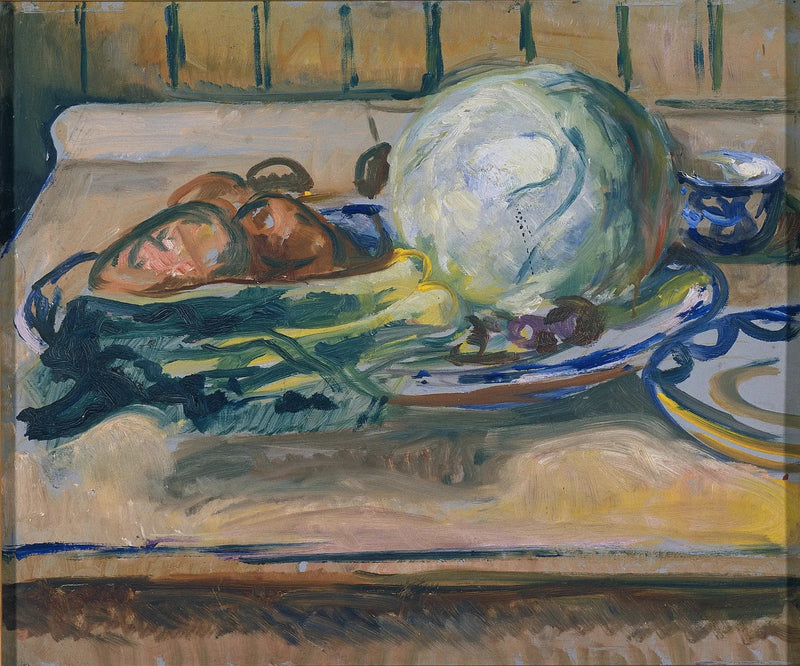 Stillleben mit Kohl und anderem Gemüse - Edvard Munch