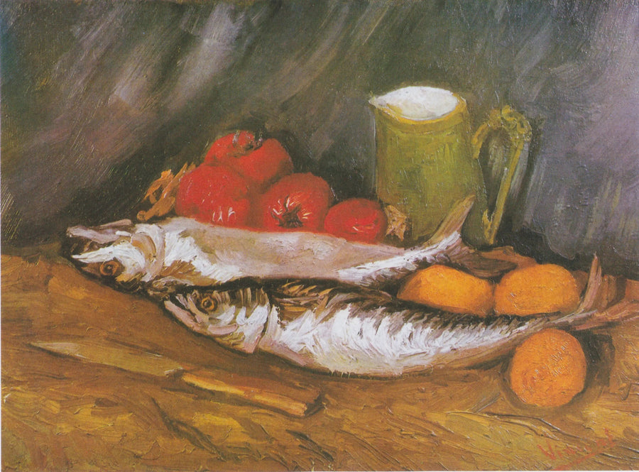 Stillleben mit Makrele, Zitrone und Tomate - Vincent van Gogh